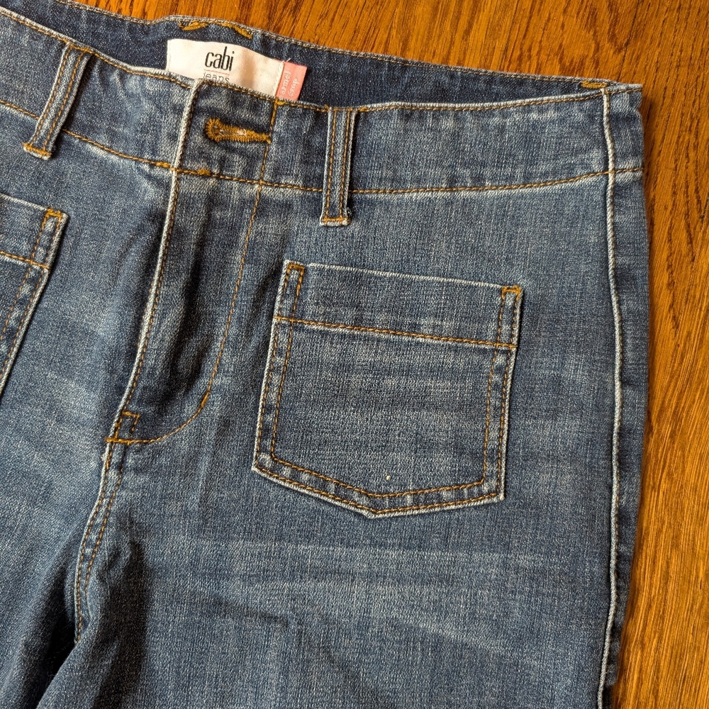 CAbi Carmel Crop - Dark Blue Cropped Jeans, Size 8 - Picture 2 of 7